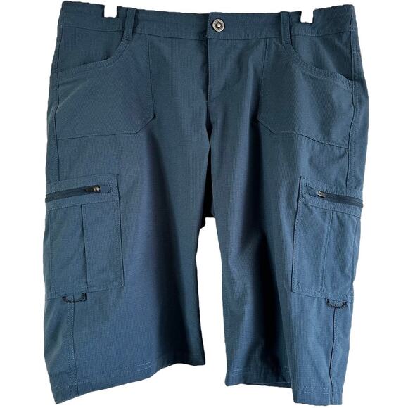 Kuhl Horizn Cargo Shorts UPF 50+ Reflex Roll Up Mid Rise Wicking Outdoor Blue 12 - Picture 2 of 7